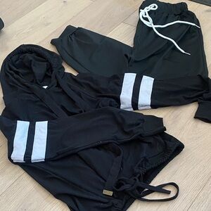 No Boundaries Black and White Jogger Set
